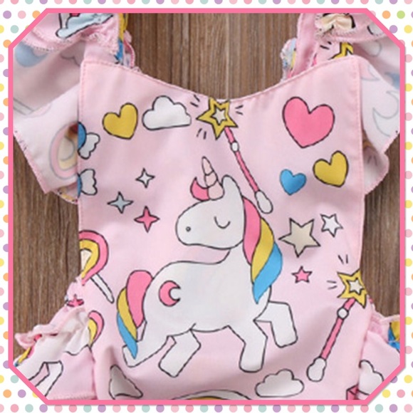🦄NWT🦄Unicorn Ruffled Romper🦄 - Picture 6 of 6
